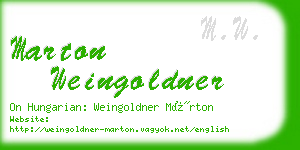 marton weingoldner business card